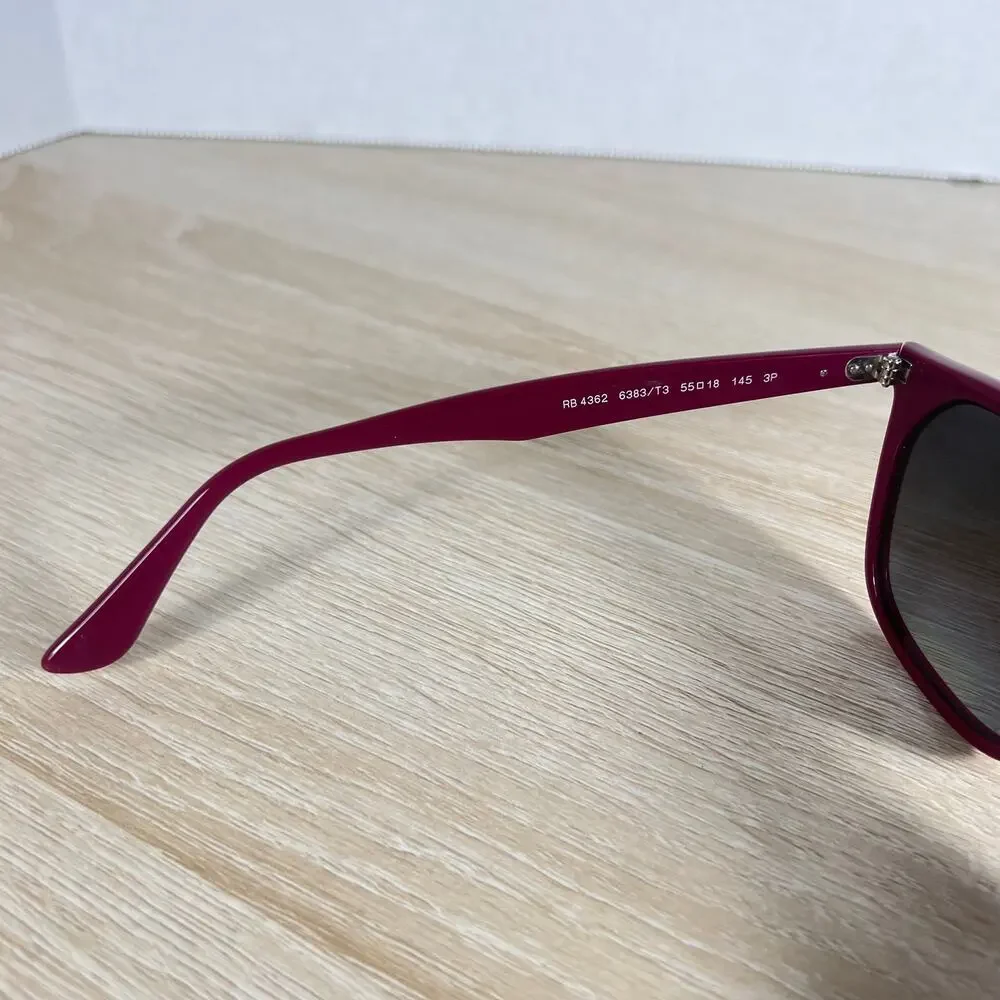Ray-Ban RB4362 6383/T3 Sunglasses Polarized Burgundy 55-18-145 Italy